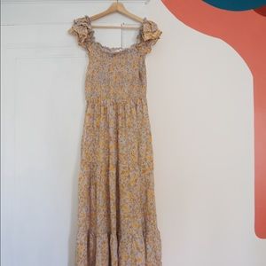 Pinkblush Yellow and Gray Floral Maxi Dress
